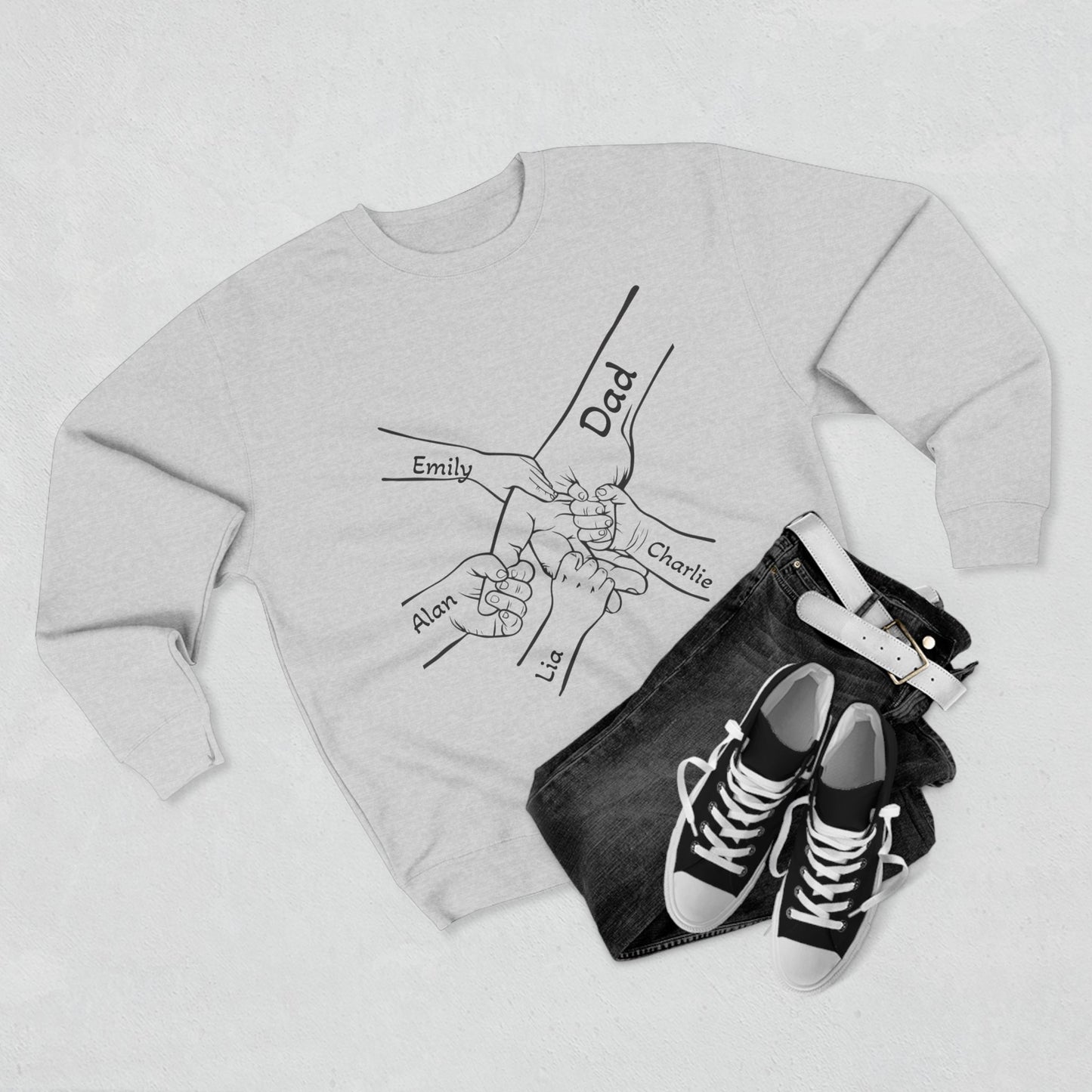 Family Bonding Crewneck Sweatshirt - Perfect for Dads, Unique Gift for Family Gatherings, Father's Day, Casual Comfort, Homewear