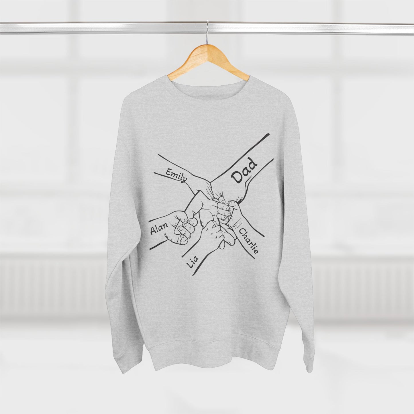 Family Bonding Crewneck Sweatshirt - Perfect for Dads, Unique Gift for Family Gatherings, Father's Day, Casual Comfort, Homewear