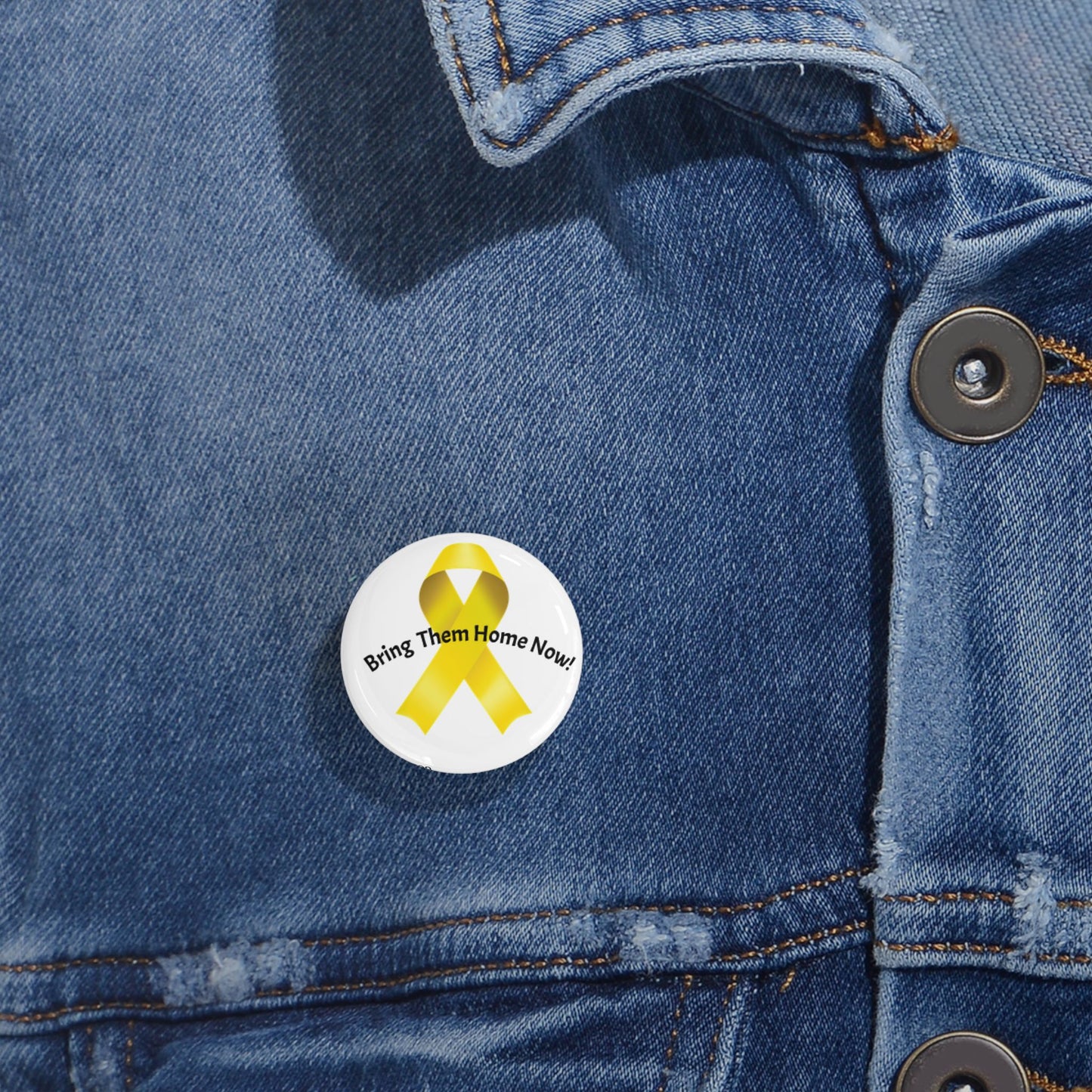 Supportive Yellow Ribbon Pins - Bring Them Home Now! - Awareness Buttons, Gift for Loved Ones, Military Support, Fundraising Events