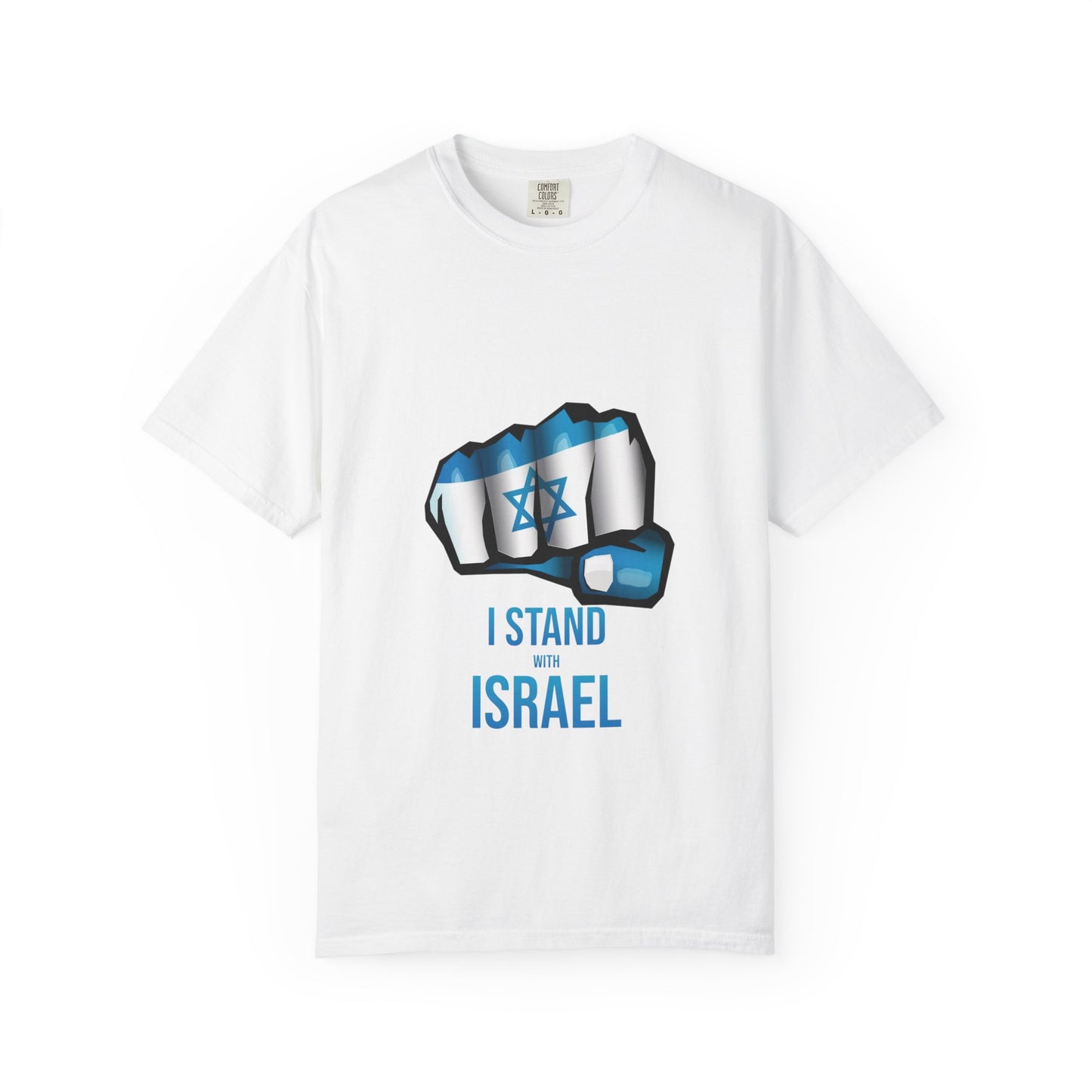 Unisex Garment-Dyed T-Shirt with Israeli Pride Design, Stand with Israel Tee, Casual Wear, Supportive Gift, Patriotic Apparel